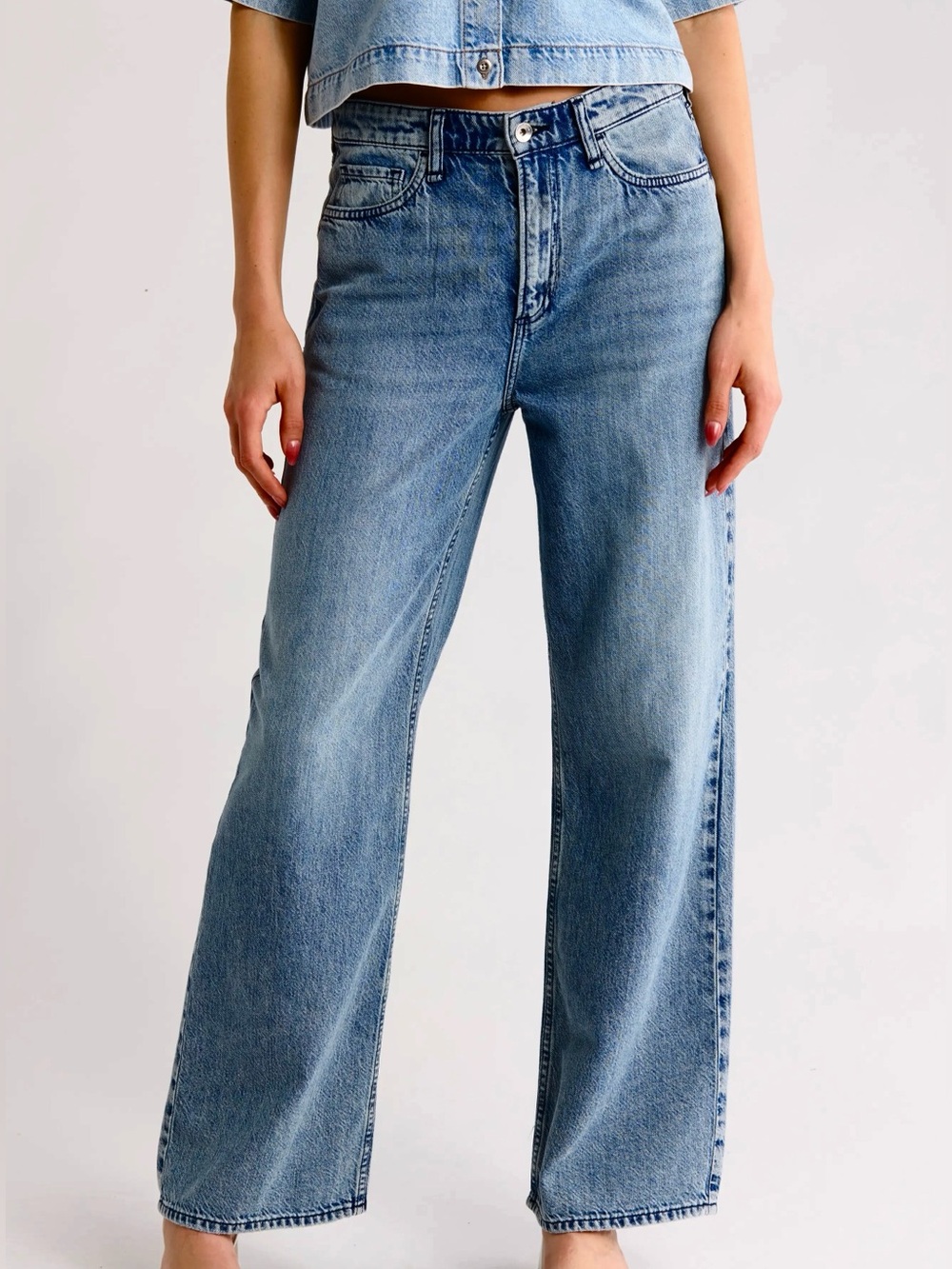 Rag & Bone Cloud Lori Wide Leg Jeans in Dubois 27